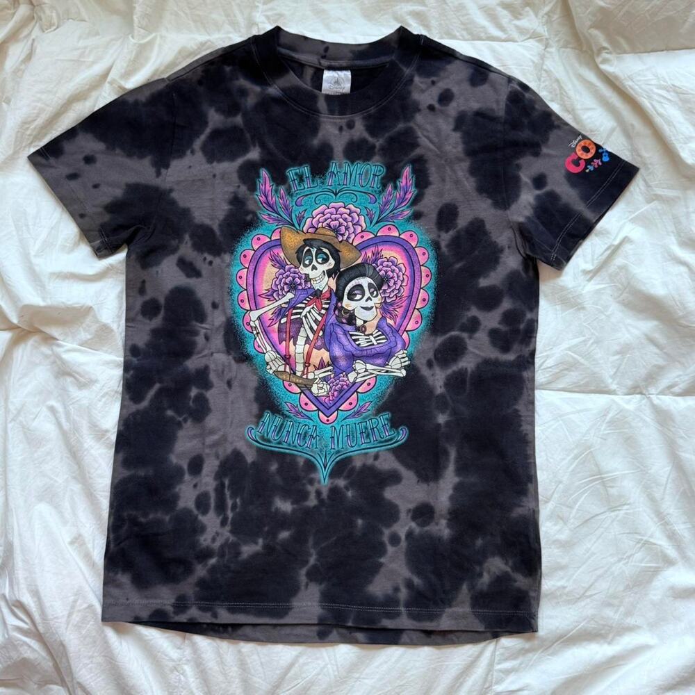 Disney coco tie dye graphic‎ tee sz xs hector Imelda Rivera romantic grunge fall